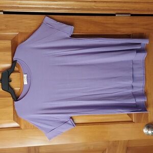 *🆕 Zenana Outfitters Women's Soft Stretch Lavender Short Sleeve Top Plus 1X NEW
